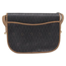Christian Dior Honeycomb Canvas Shoulder Bag PVC Black Gold Auth BA16397-3