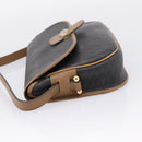 Christian Dior Honeycomb Canvas Shoulder Bag PVC Black Gold Auth BA16397-4