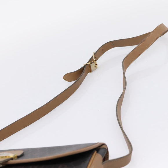 Christian Dior Honeycomb Canvas Shoulder Bag PVC Black Gold Auth BA16397