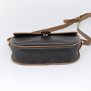 Christian Dior Honeycomb Canvas Shoulder Bag PVC Black Gold Auth BA16397-9