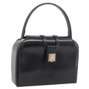 CELINE Hand Bag Leather Black Gold Auth BA16398-1