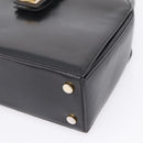 CELINE Hand Bag Leather Black Gold Auth BA16398-9
