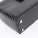 CELINE Hand Bag Leather Black Gold Auth BA16398-14