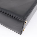 CELINE Hand Bag Leather Black Gold Auth BA16398-16