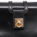 CELINE Hand Bag Leather Black Gold Auth BA16398-17