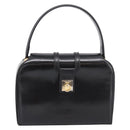 CELINE Hand Bag Leather Black Gold Auth BA16398-13