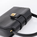 CELINE Hand Bag Leather Black Gold Auth BA16398-6