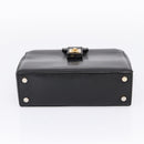 CELINE Hand Bag Leather Black Gold Auth BA16398-5