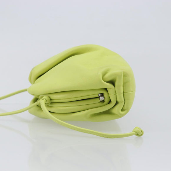 Bottega Veneta Mini The Pouch Leather Green Auth BA16399