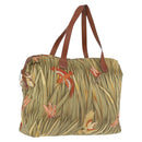 Salvatore Ferragamo Boston Bag Nylon Green Gold Auth BA16400-1