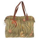Salvatore Ferragamo Boston Bag Nylon Green Gold Auth BA16400-2