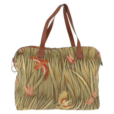 Salvatore Ferragamo Boston Bag Nylon Green Gold Auth BA16400 - 0