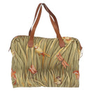 Salvatore Ferragamo Boston Bag Nylon Green Gold Auth BA16400-3