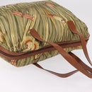 Salvatore Ferragamo Boston Bag Nylon Green Gold Auth BA16400-6