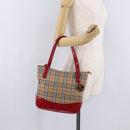 Burberrys Nova Check Shoulder Bag Canvas Beige Gold Auth BA16401-25