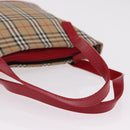 Burberrys Nova Check Shoulder Bag Canvas Beige Gold Auth BA16401-9