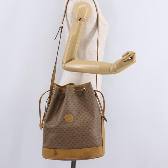 GUCCI Micro GG Supreme Shoulder Bag PVC Beige Gold 001 084 0850 Auth BA16402