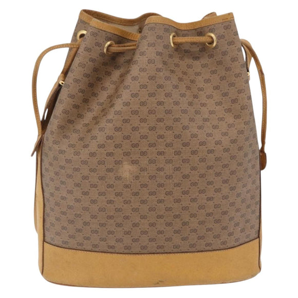 GUCCI Micro GG Supreme Shoulder Bag PVC Beige Gold 001 084 0850 Auth BA16402