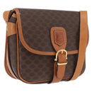 CELINE Macadam Canvas Shoulder Bag PVC Leather Brown Gold Auth BA16403-1