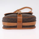CELINE Macadam Canvas Shoulder Bag PVC Leather Brown Gold Auth BA16403-12