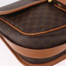 CELINE Macadam Canvas Shoulder Bag PVC Leather Brown Gold Auth BA16403-13
