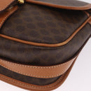 CELINE Macadam Canvas Shoulder Bag PVC Leather Brown Gold Auth BA16403-14