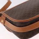 CELINE Macadam Canvas Shoulder Bag PVC Leather Brown Gold Auth BA16403-15