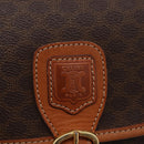 CELINE Macadam Canvas Shoulder Bag PVC Leather Brown Gold Auth BA16403-18