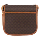 CELINE Macadam Canvas Shoulder Bag PVC Leather Brown Gold Auth BA16403-3