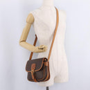 CELINE Macadam Canvas Shoulder Bag PVC Leather Brown Gold Auth BA16403-30
