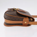 CELINE Macadam Canvas Shoulder Bag PVC Leather Brown Gold Auth BA16403-4