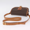 CELINE Macadam Canvas Shoulder Bag PVC Leather Brown Gold Auth BA16403-8