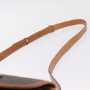 CELINE Macadam Canvas Shoulder Bag PVC Leather Brown Gold Auth BA16403-9