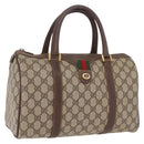 GUCCI GG Supreme Web Sherry Line Hand Bag PVC Beige Gold 40 02 007 Auth BA16404-1
