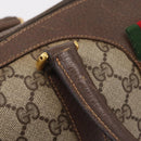GUCCI GG Supreme Web Sherry Line Hand Bag PVC Beige Gold 40 02 007 Auth BA16404-15