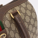 GUCCI GG Supreme Web Sherry Line Hand Bag PVC Beige Gold 40 02 007 Auth BA16404-16