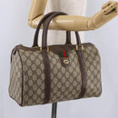 GUCCI GG Supreme Web Sherry Line Hand Bag PVC Beige Gold 40 02 007 Auth BA16404-27