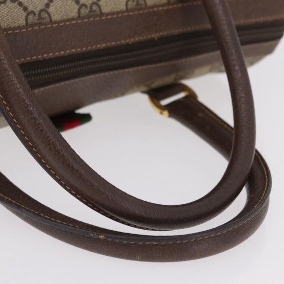 GUCCI GG Supreme Web Sherry Line Hand Bag PVC Beige Gold 40 02 007 Auth BA16404