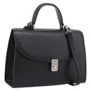 Burberrys Hand Bag Leather 2way Black Silver Auth BA16406A-1