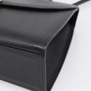 Burberrys Hand Bag Leather 2way Black Silver Auth BA16406A-9