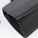 Burberrys Hand Bag Leather 2way Black Silver Auth BA16406A-18
