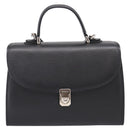 Burberrys Hand Bag Leather 2way Black Silver Auth BA16406A-13