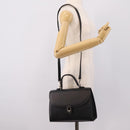 Burberrys Hand Bag Leather 2way Black Silver Auth BA16406A-26