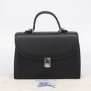 Burberrys Hand Bag Leather 2way Black Silver Auth BA16406A-12