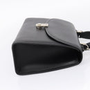 Burberrys Hand Bag Leather 2way Black Silver Auth BA16406A-4