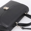 Burberrys Hand Bag Leather 2way Black Silver Auth BA16406A-6