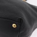 Miu Miu Tote Bag Leather 2way Black Gold Auth BA16407A-14