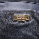 Miu Miu Tote Bag Leather 2way Black Gold Auth BA16407A-19