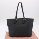 Miu Miu Tote Bag Leather 2way Black Gold Auth BA16407A-12