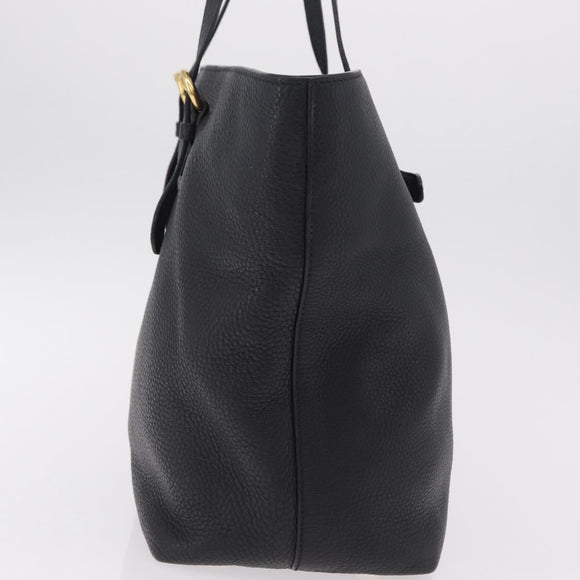 Miu Miu Tote Bag Leather 2way Black Gold Auth BA16407A